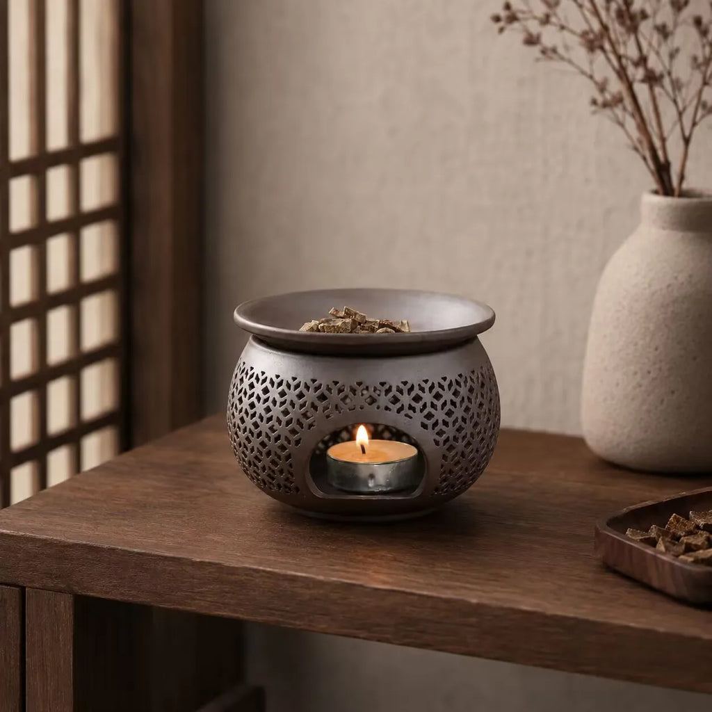 Carved Porcelain Aromatherapy & Incense Burner