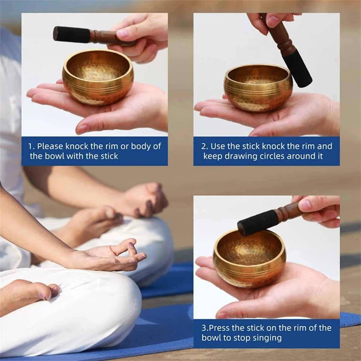 Tibetan Singing Bowl Set – Handcrafted Himalayan Sound Bowl for Meditation & Sound Healing