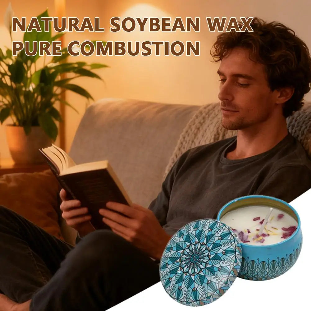 Dried Flower Soy Wax Candle in Tin