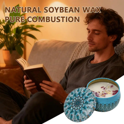 Dried Flower Soy Wax Candle in Tin