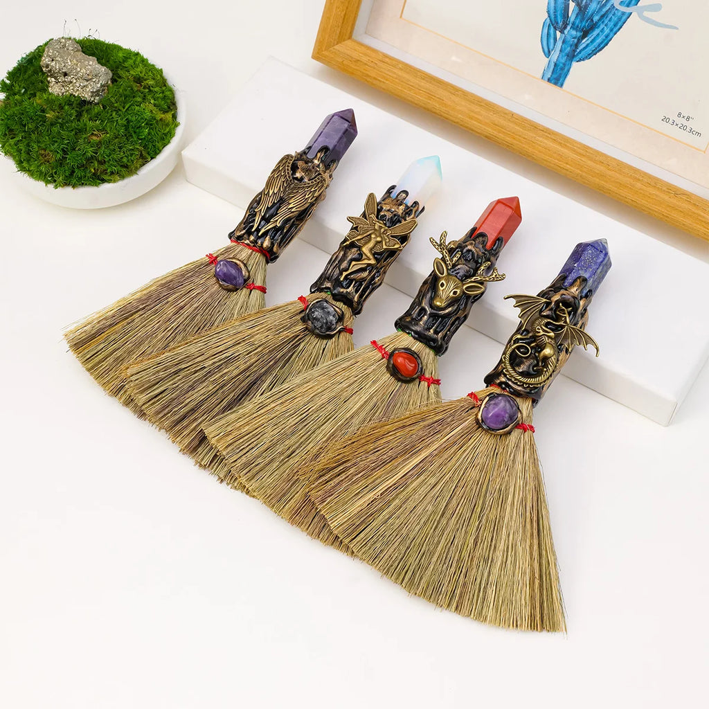Natural Crystal Wand — Cleansing & Energy Purification Broom | Your Ritual Hub