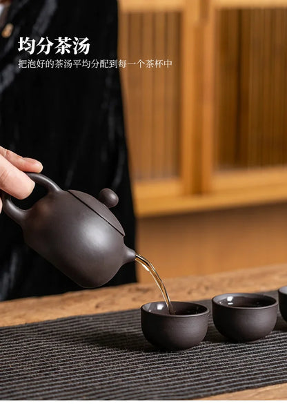 Purple Clay Travel Tea Set — 1 Pot & 4 Cups