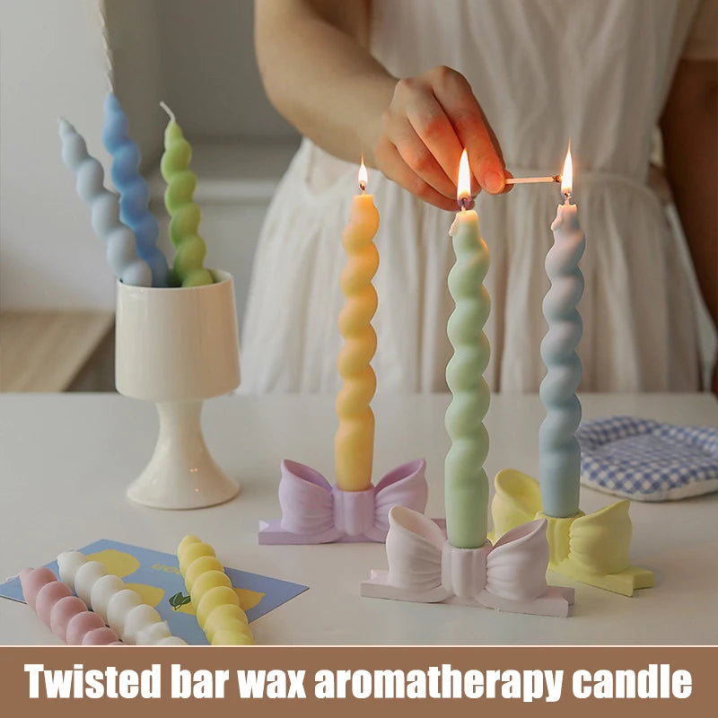 Spiral Long Stem Soy Wax Aromatherapy Candle
