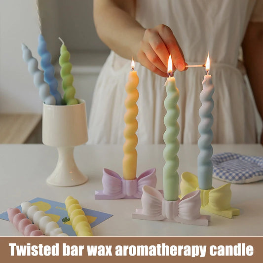 Spiral Long Stem Soy Wax Aromatherapy Candle