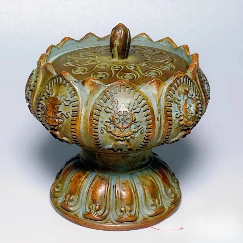 Antique Bronze Eight Auspicious Incense Burner - Your Ritual Hub 
