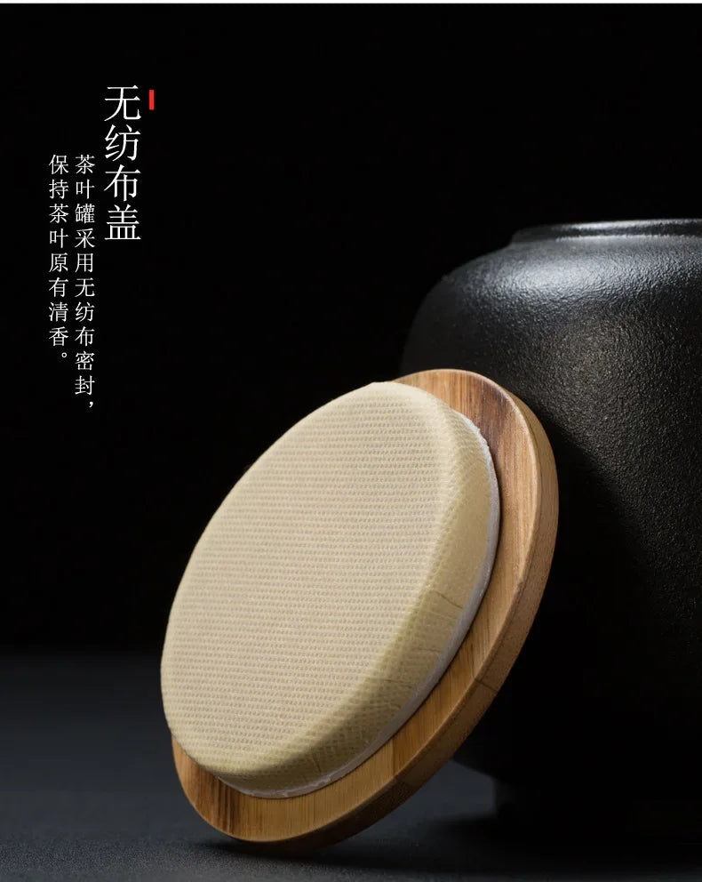 Retro Ceramic Tea Pot Sealed Pu'er Tea Container Chinese Tea Set Decor