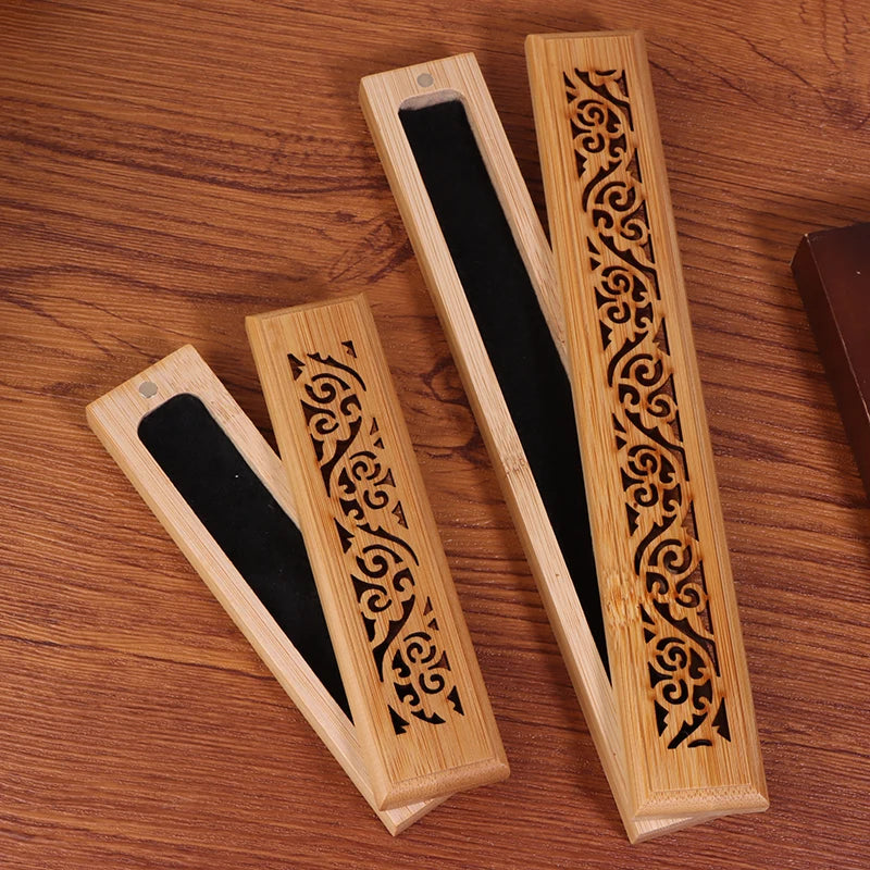 Bamboo Incense Burner Box with Ash Catcher Plate