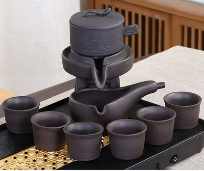 8 Pcs Set Semi Automatic Tea Sets Chinese  Ceramic
