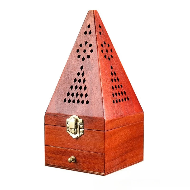 Pine incense burner antique Wooden - Your Ritual Hub 