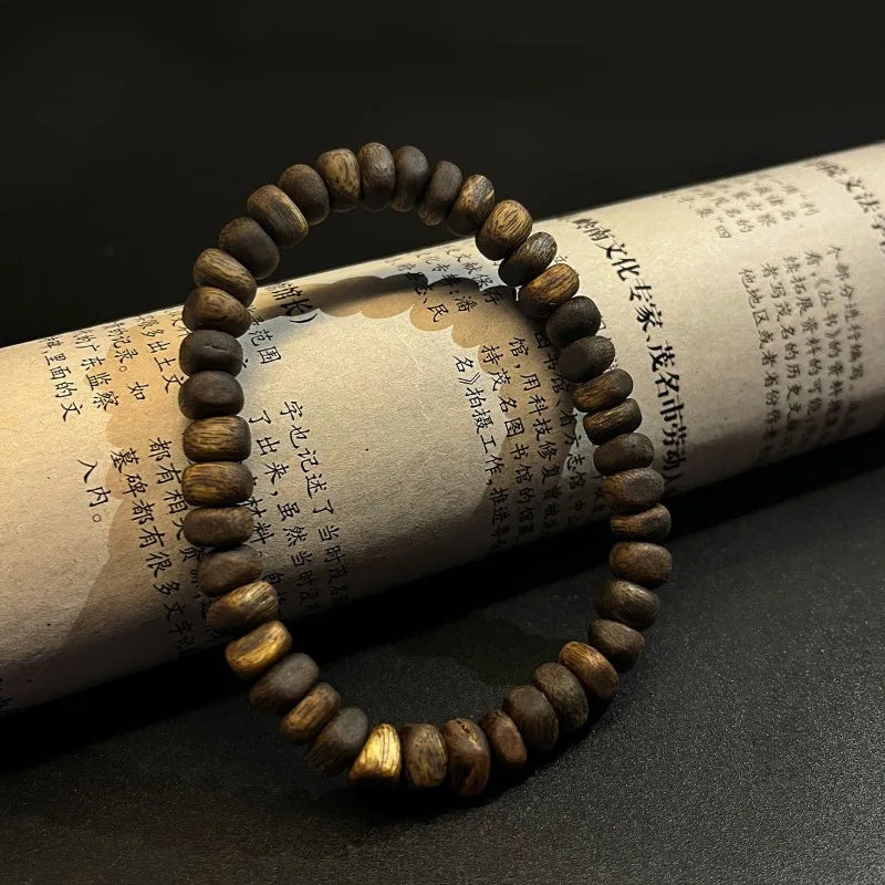 9A Grade Agarwood Oudh Prayer Bracelet – Arabian Luxury Incense Scent | Soul Purification