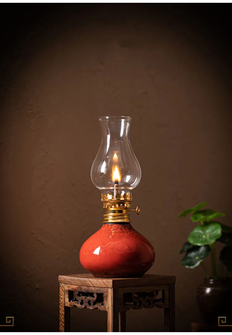 Traditional Ceramic Butter Oil Lamp - Aromatic Incense Burner and Ambient Night Light - Your Ritual Hub 