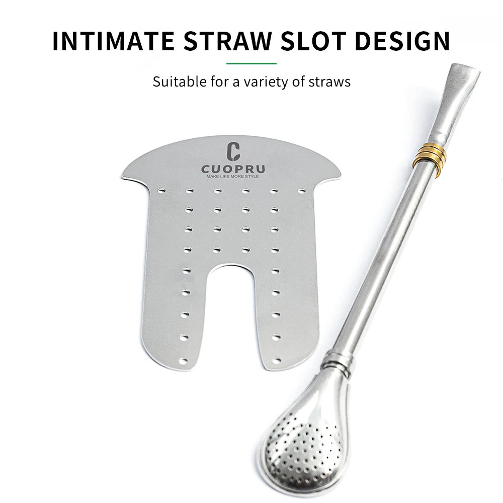Yerba Mate Gourd Set — Double-Wall Steel Cup & Bombilla