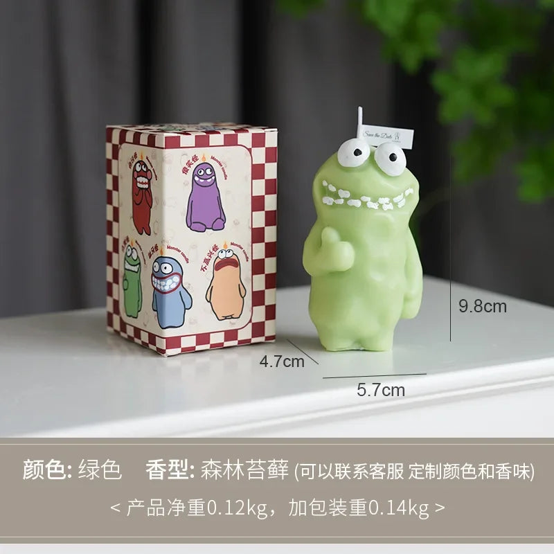 Earthlings Monster Scented Art Candle - Cute Quirky Character Handmade Aromatherapy Candle (Variants A-E)
