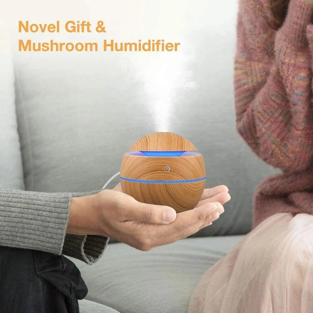 Humidifier Electric Air Aroma Diffuser Wood Ultrasonic Air Humidifier Essential Oil Aromatherapy - Your Ritual Hub 
