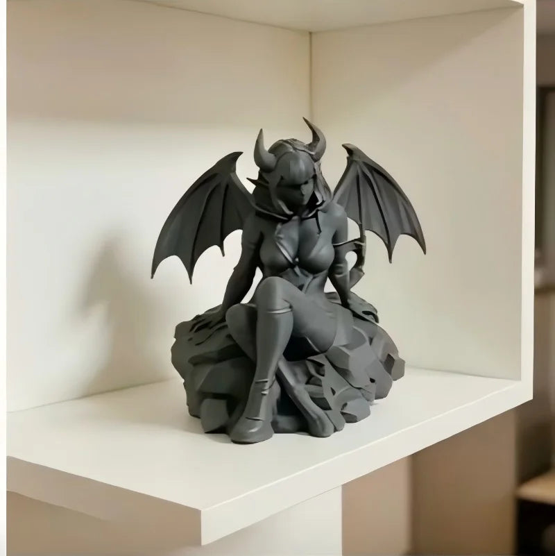 Winged Devil Sculpture – 3D-Printed Dark Fantasy Decor