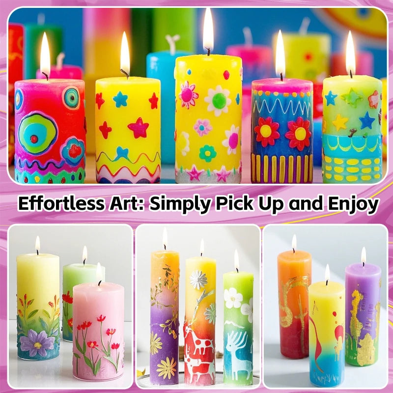3D Candle Paint Pen Set – 18 Colors for DIY Candle Decorating & Craft Art