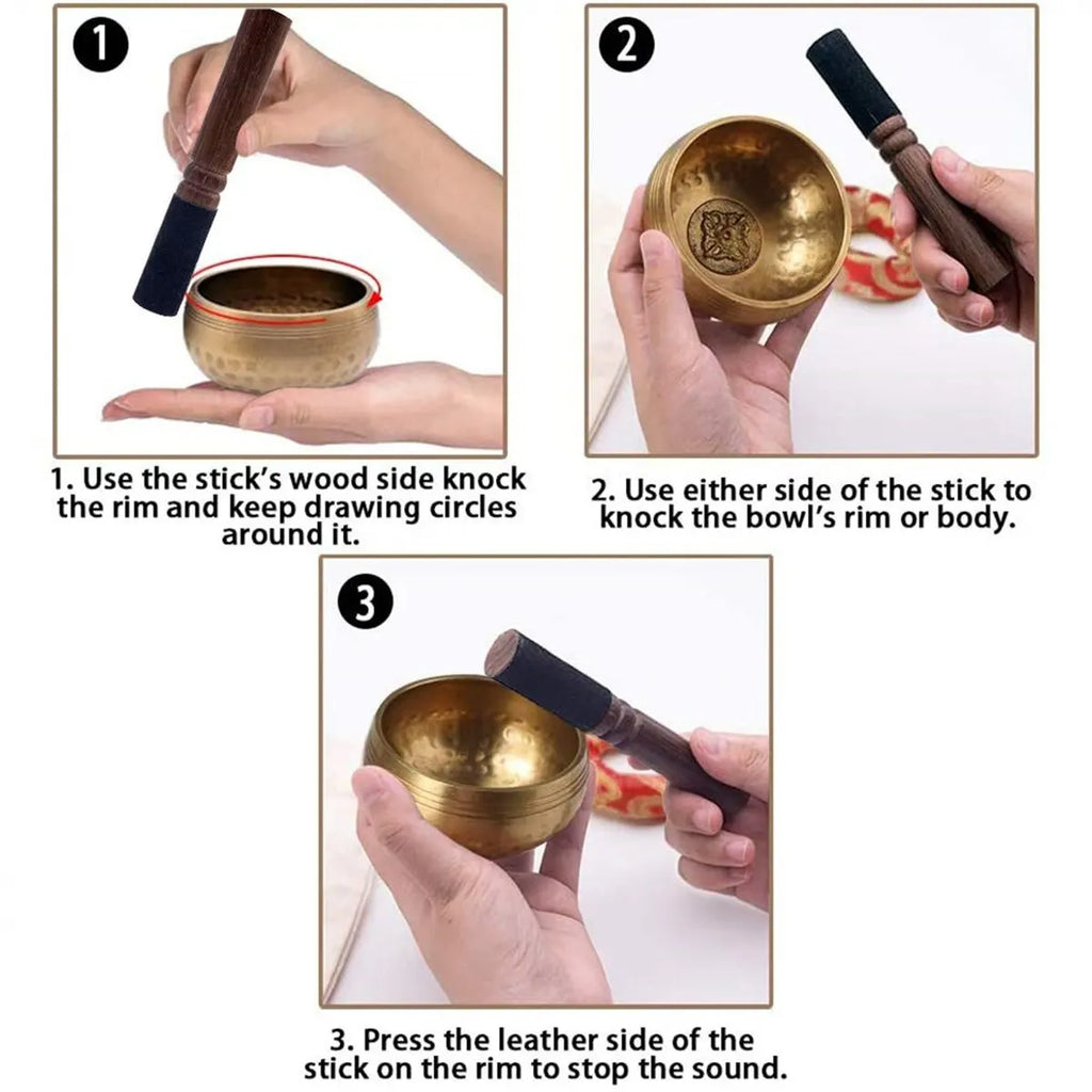 Tibetan Singing Bowl Set – Handcrafted Himalayan Sound Bowl for Meditation & Sound Healing