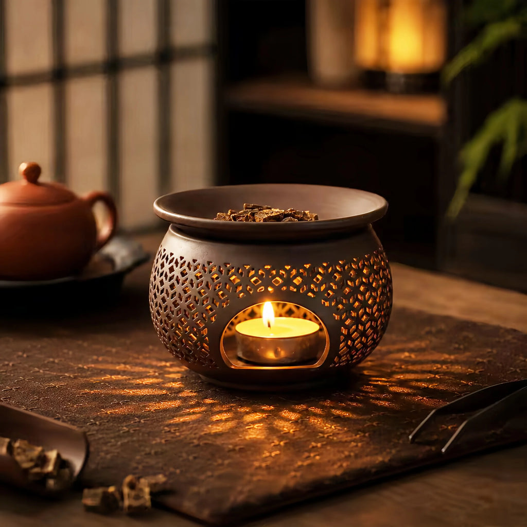 Carved Porcelain Aromatherapy & Incense Burner