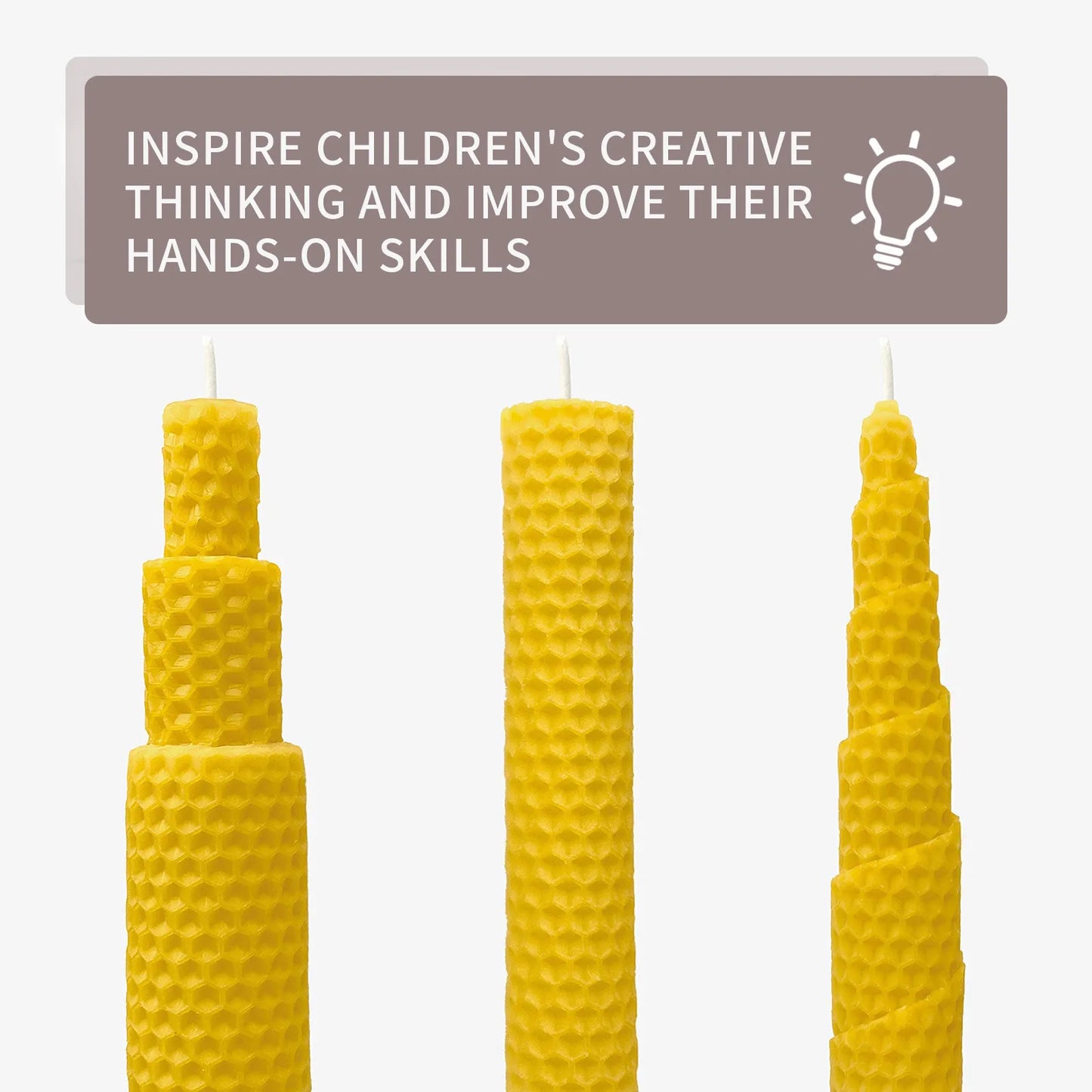 10-Pack Handmade Beeswax Honeycomb Taper Candles