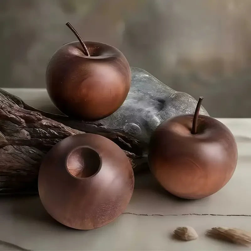 Apple-Shaped Wooden Oil Diffuser – Natural Scent, No Heat