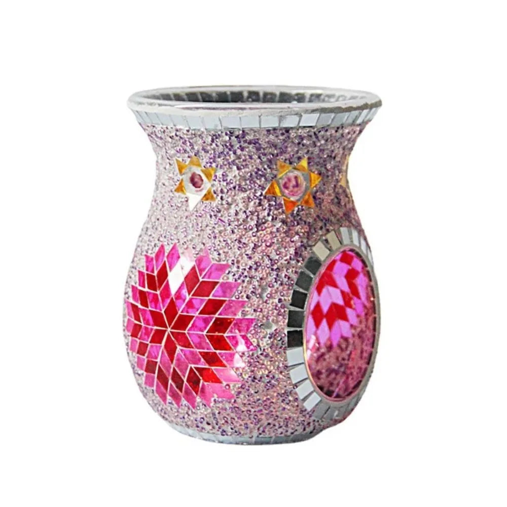 Handmade Mosaic Glass Aroma Lamp – Stained Glass Oil Burner & Candle Holder