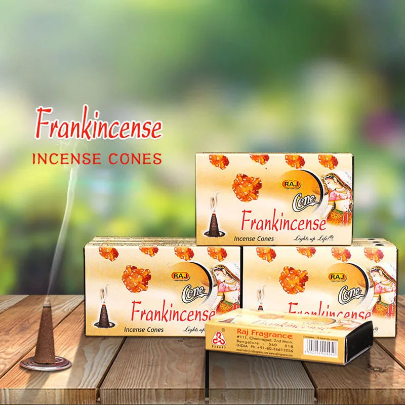 Handmade Indian Incense Frankincense Patchouli Tower Incense Cones with Metal Incense Base Buddhist Ornaments Home Fragrance - Your Ritual Hub 