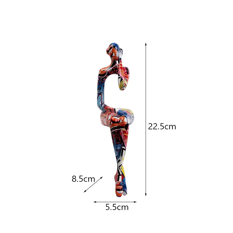 Abstract Thinker Figurine Set of 3 – Modern Minimalist Resin Statues