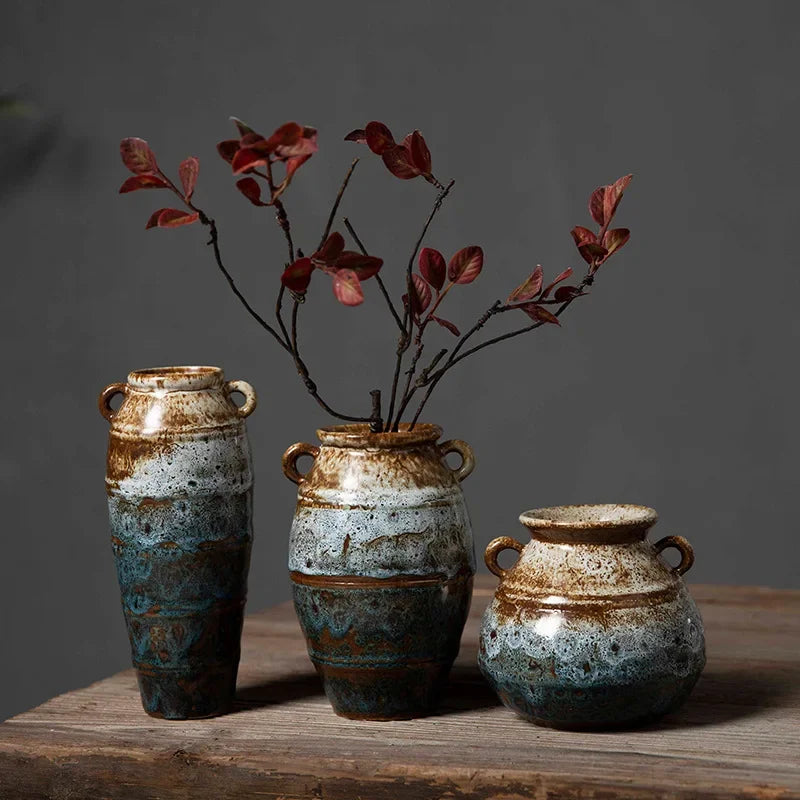 Retro Ceramic Vase — Handcrafted Hydroponics & Flower Arrangement | Your Ritual Hub