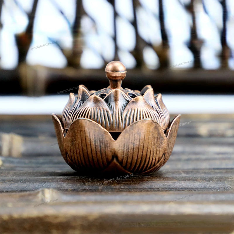 Lotus-Räuchergefäß – Archaische Kupferlegierung, 6 Varianten