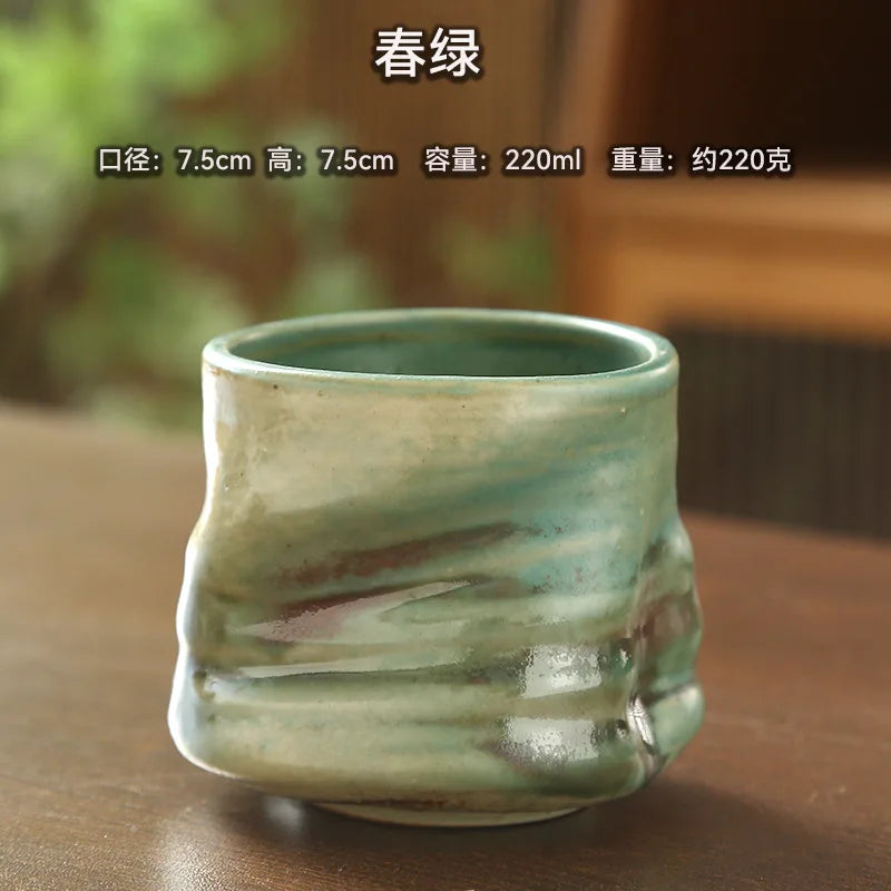 Handcrafted Rough Pottery Cup – Vintage Irregular Ceramic Espresso & Coffee Cup
