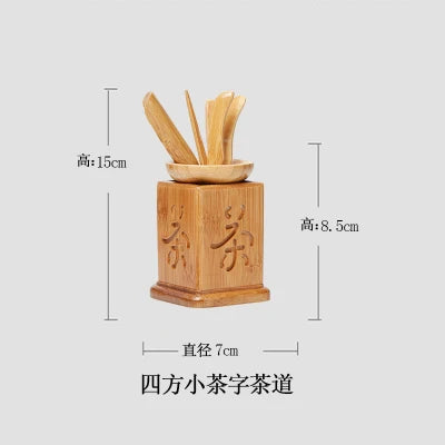 Handmade Kung Fu Tea Sets Vintage Puer Knife Spoon Tea Tools Set Tea Ceremony Utensils Chinese Bamboo Clip Strainer 6pc/set