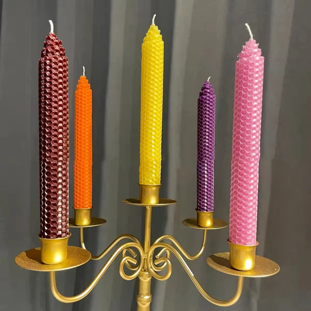 Colored Beeswax Sheet Candle Making Kit – 13 Honeycomb Wax Sheets for DIY Roll Candles