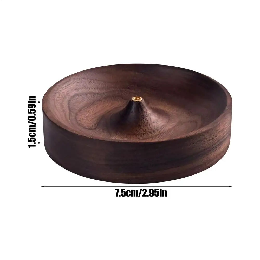 Hand-Carved Circular Incense Burner Holder