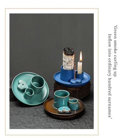 4-in-1 Ceramic Incense & Sage Burner Set