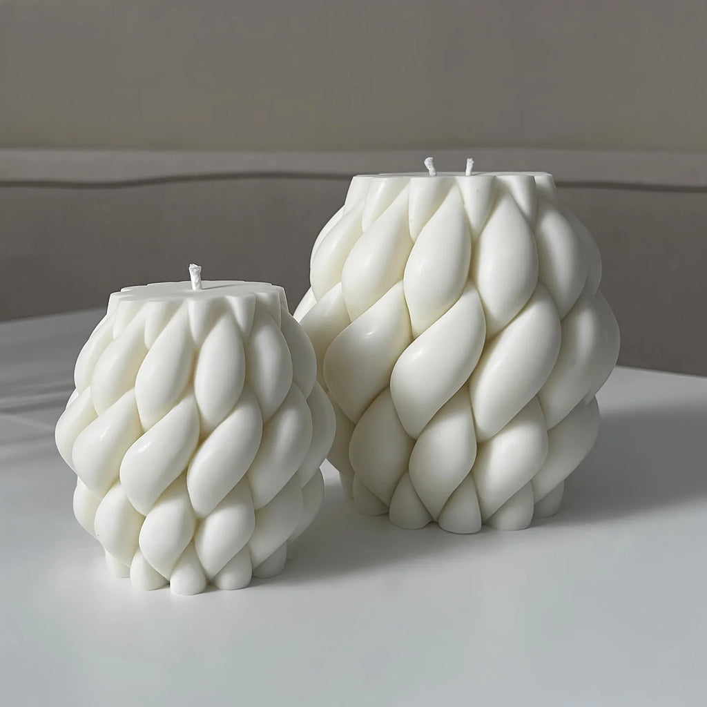 1pc Geometric Wave Twisted Candle Molds Abstract Art Decoration Wave Striped Columns Modern Candles Aroma Wax Silicone Molds - Your Ritual Hub 