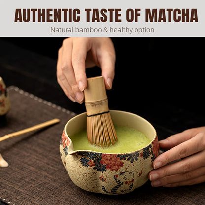 Flint Red Japanese Matcha Making Set — Bowl, Whisk & Spoon
