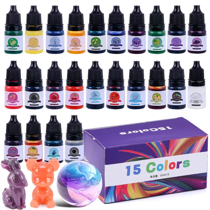 24-Color Resin Pigment Set for Epoxy Crafts