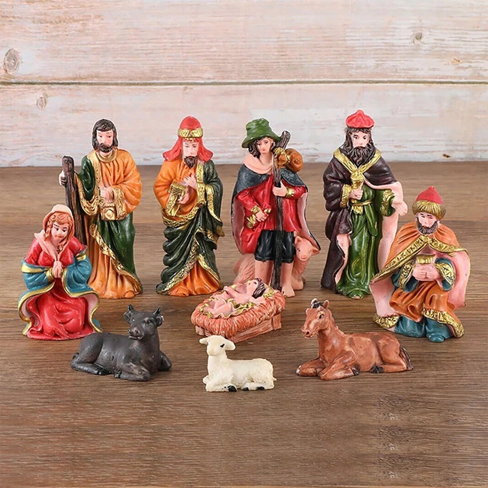 10-Piece Christmas Nativity Scene Figurine Set – Premium Resin Holiday Decor