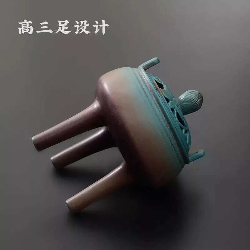 Ceramic Sandalwood Incense Burner — Buddha Tea Ceremony Decor