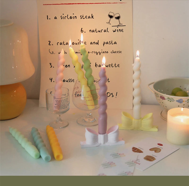 Spiral Long Stem Soy Wax Aromatherapy Candle