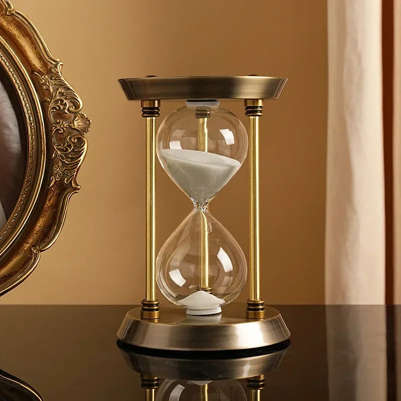 Nordic Metal Hourglass Timer — 1/3/5/10/15 Min | Retro Home Decor & Office Gift