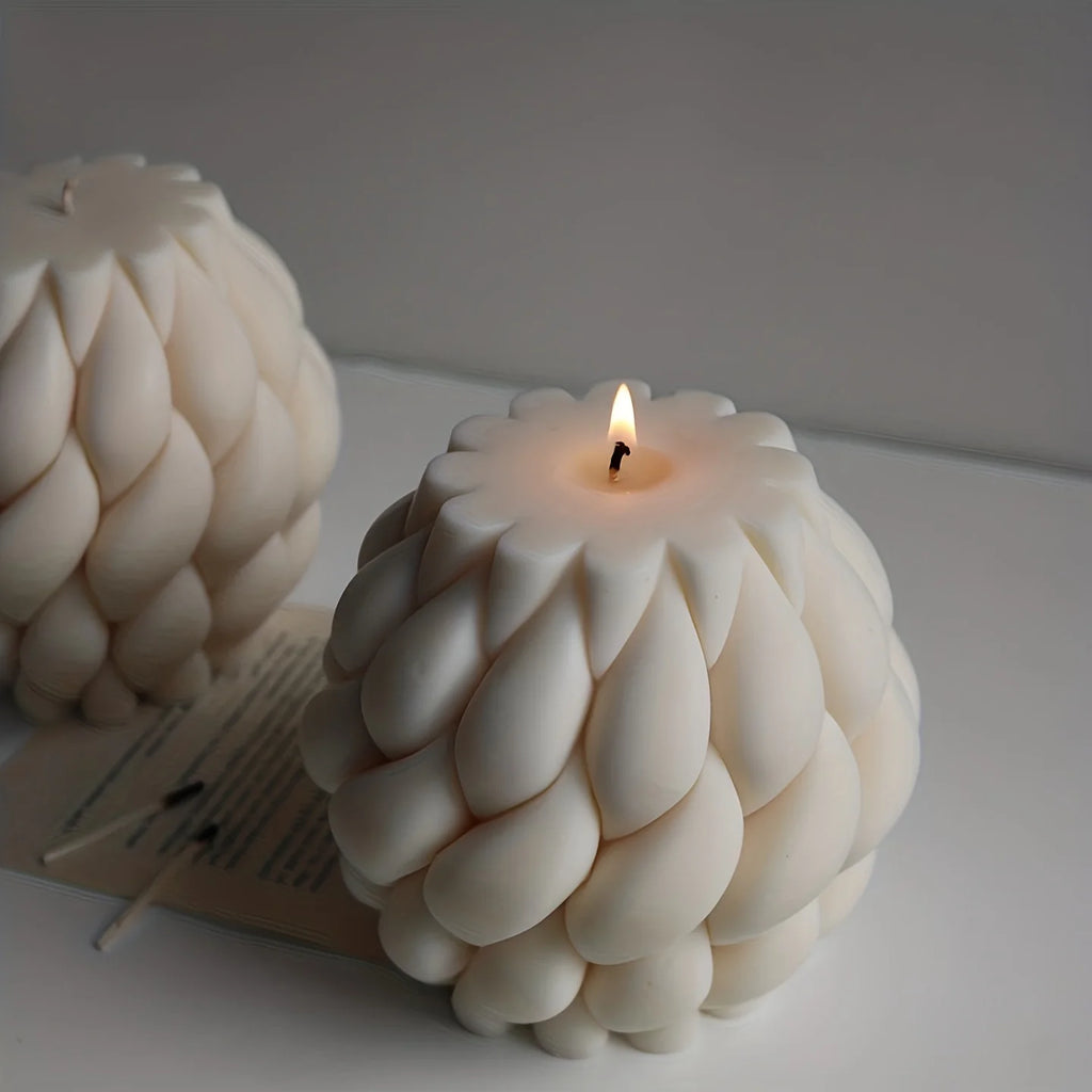 1pc Geometric Wave Twisted Candle Molds Abstract Art Decoration Wave Striped Columns Modern Candles Aroma Wax Silicone Molds - Your Ritual Hub 