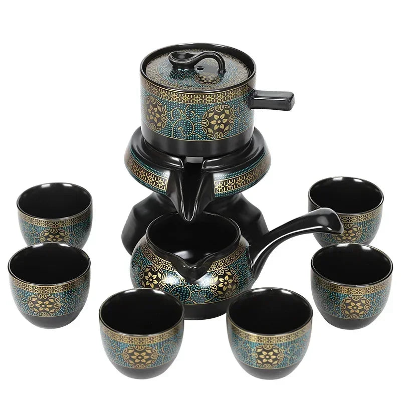 Tea Set Creative Living Room Semi-automatic Rotating Kungfu Tea Set