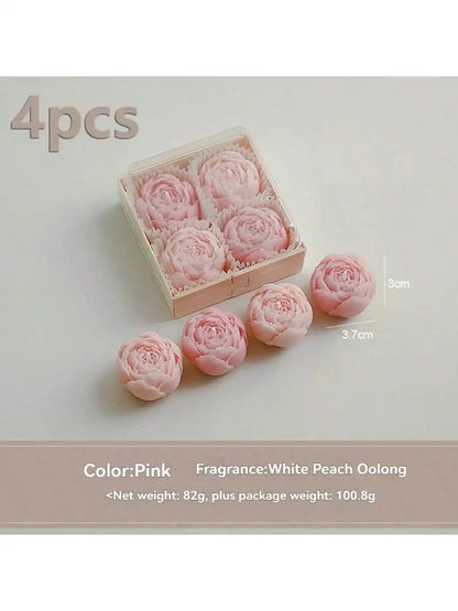 Rose Flower Soy Wax Candle Gift Set