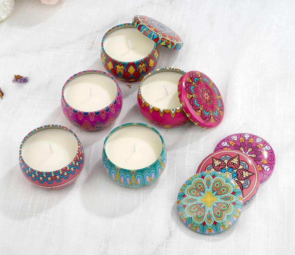 8-Pack Soy Wax Scented Candle Tin Set