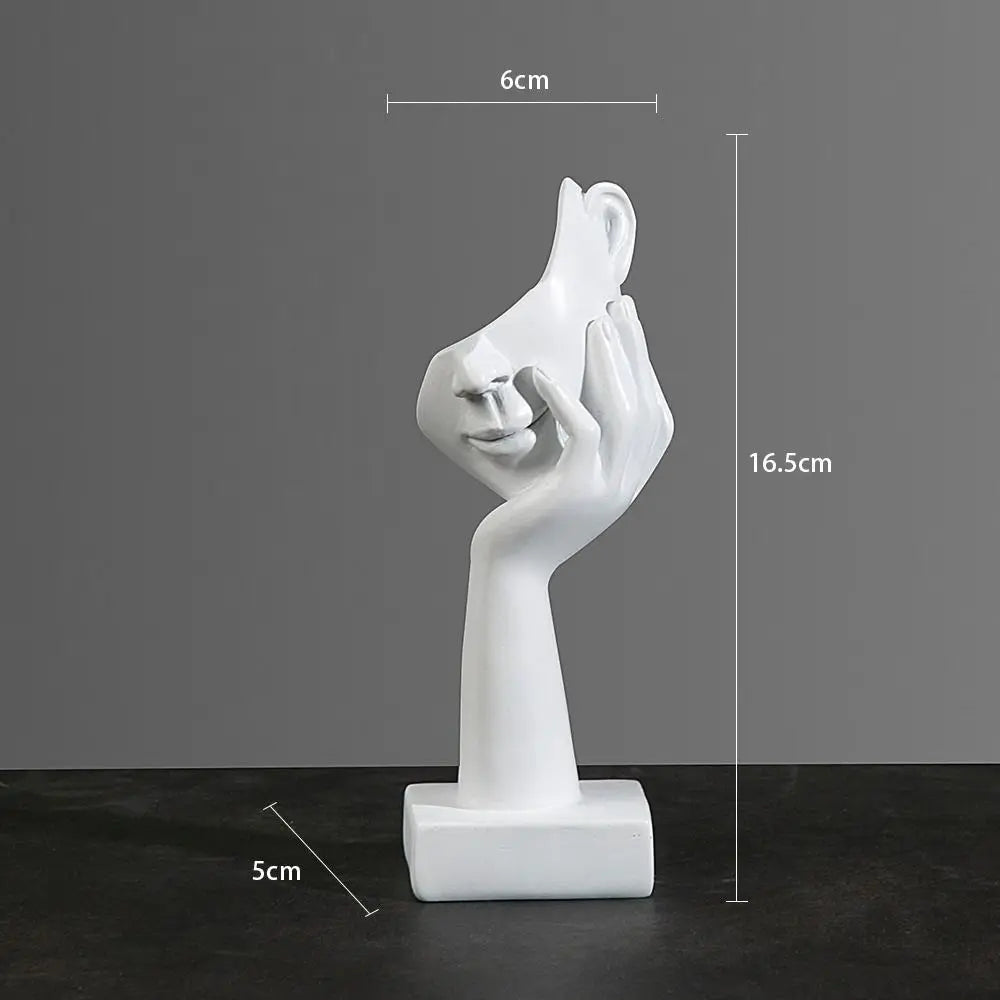 Abstract Resin Face Sculpture – Nordic Minimalist Desktop Art Statue