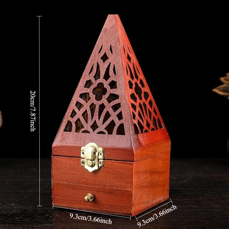 Pine incense burner antique Wooden - Your Ritual Hub 