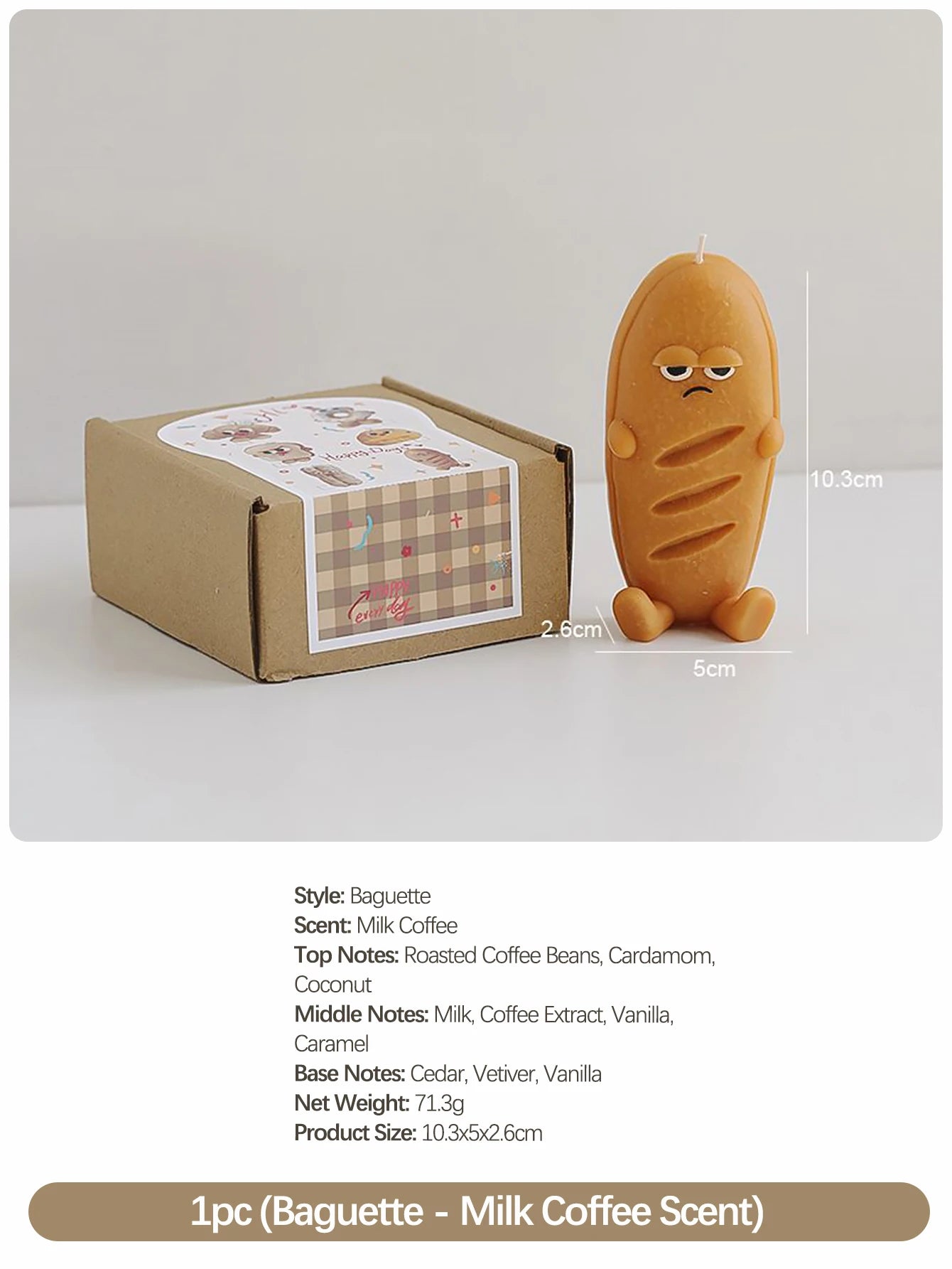 Bread-Shaped Scented Candles — Milk & Coffee Fragrance