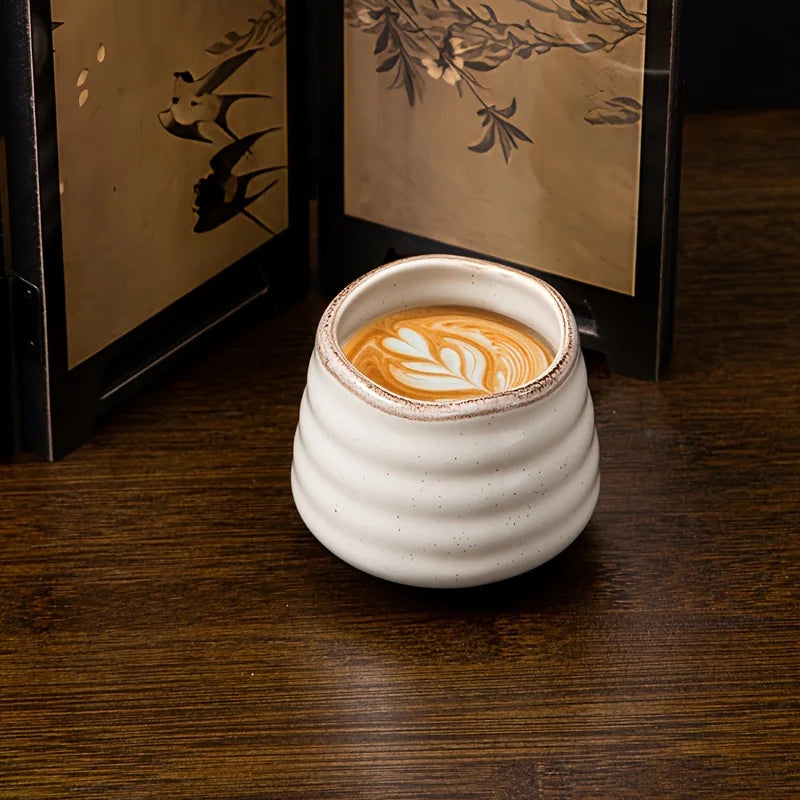 Kiln-Turned Ceramic Matcha Cups – Set of 2 Handleless Kung Fu Tea Cups