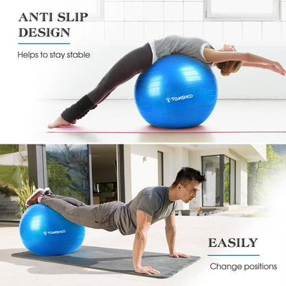 Exercise Ball 45cm/55cm/65cm/75cm Thickened Yoga Ball with Foot Pump for Stability Balance Pilates Physical Fitness Exercise